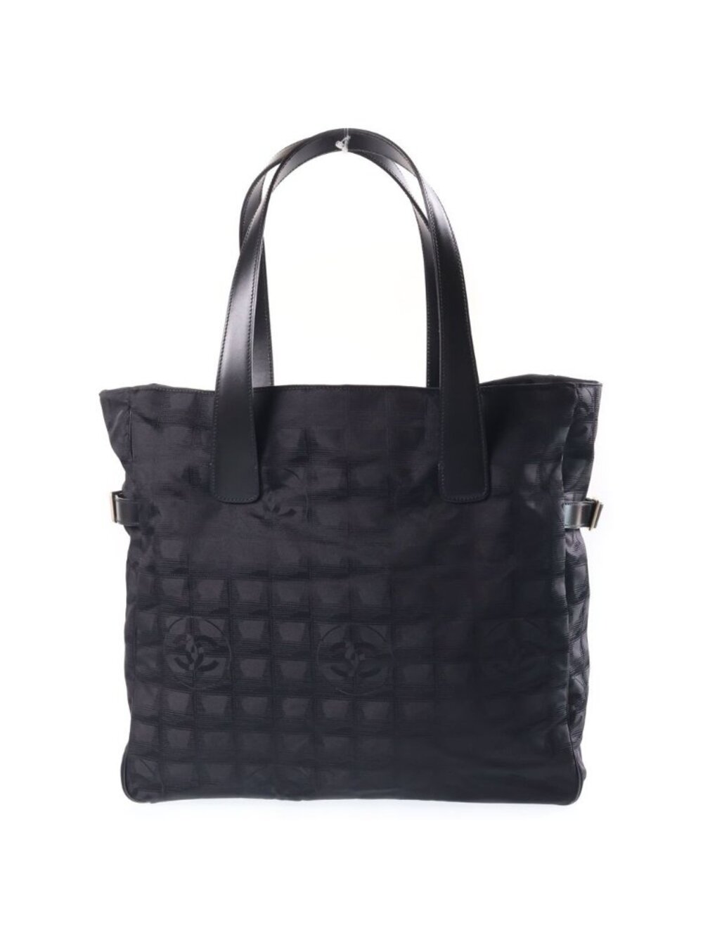 Chanel New Travel Line GM Nylon Leather Tote Bag Black